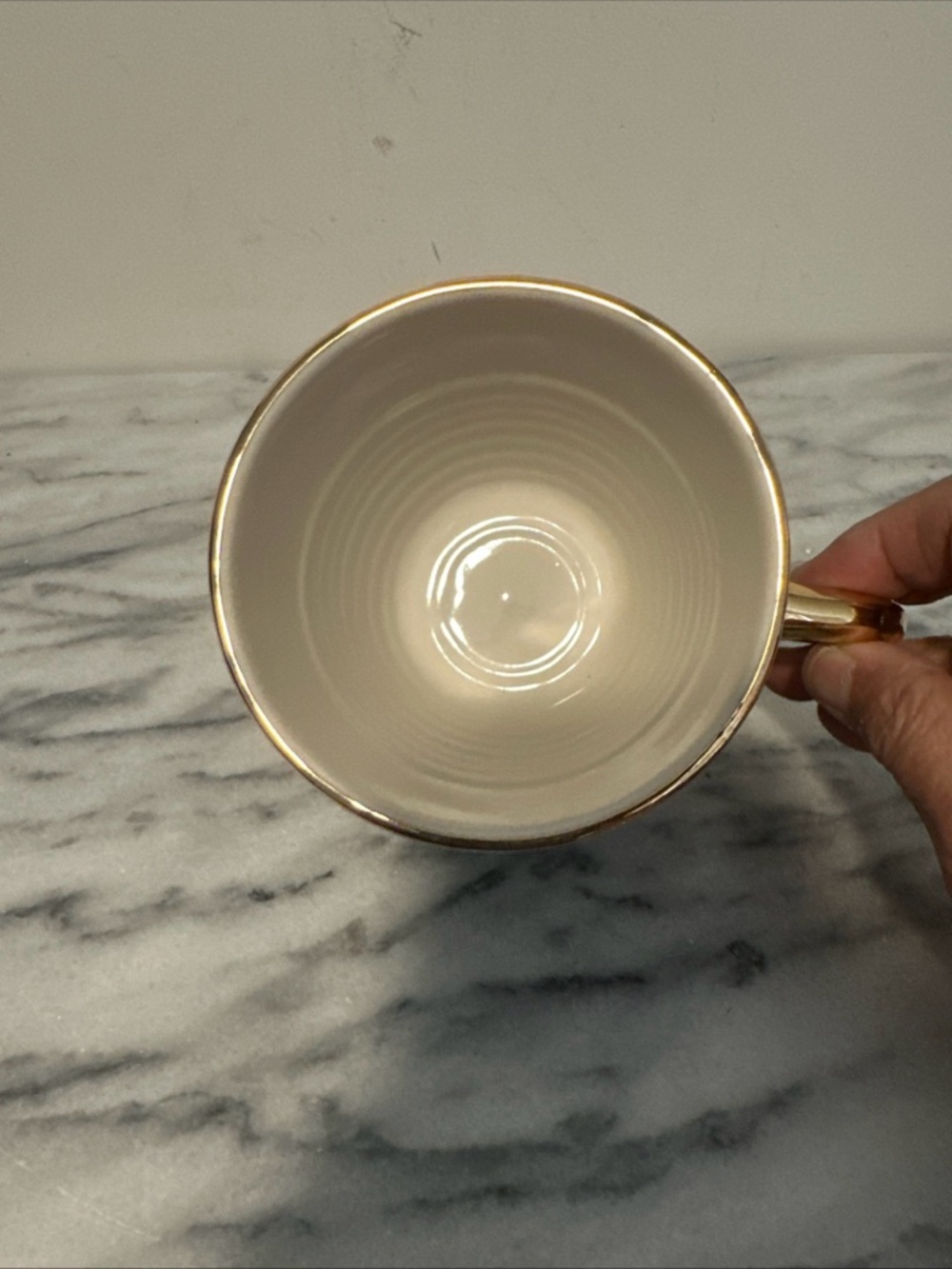 Anthropologie Bridget Bodenham Gray and White Polka Dot Ceramic Mug - Picture 5 of 7